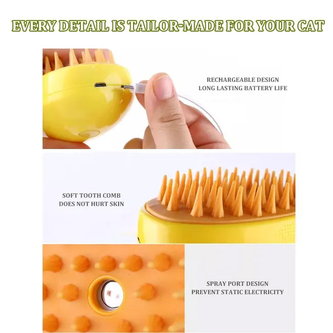 CoatGlo Mango Steam Brush - deshedding brush for all breeds cats dogs