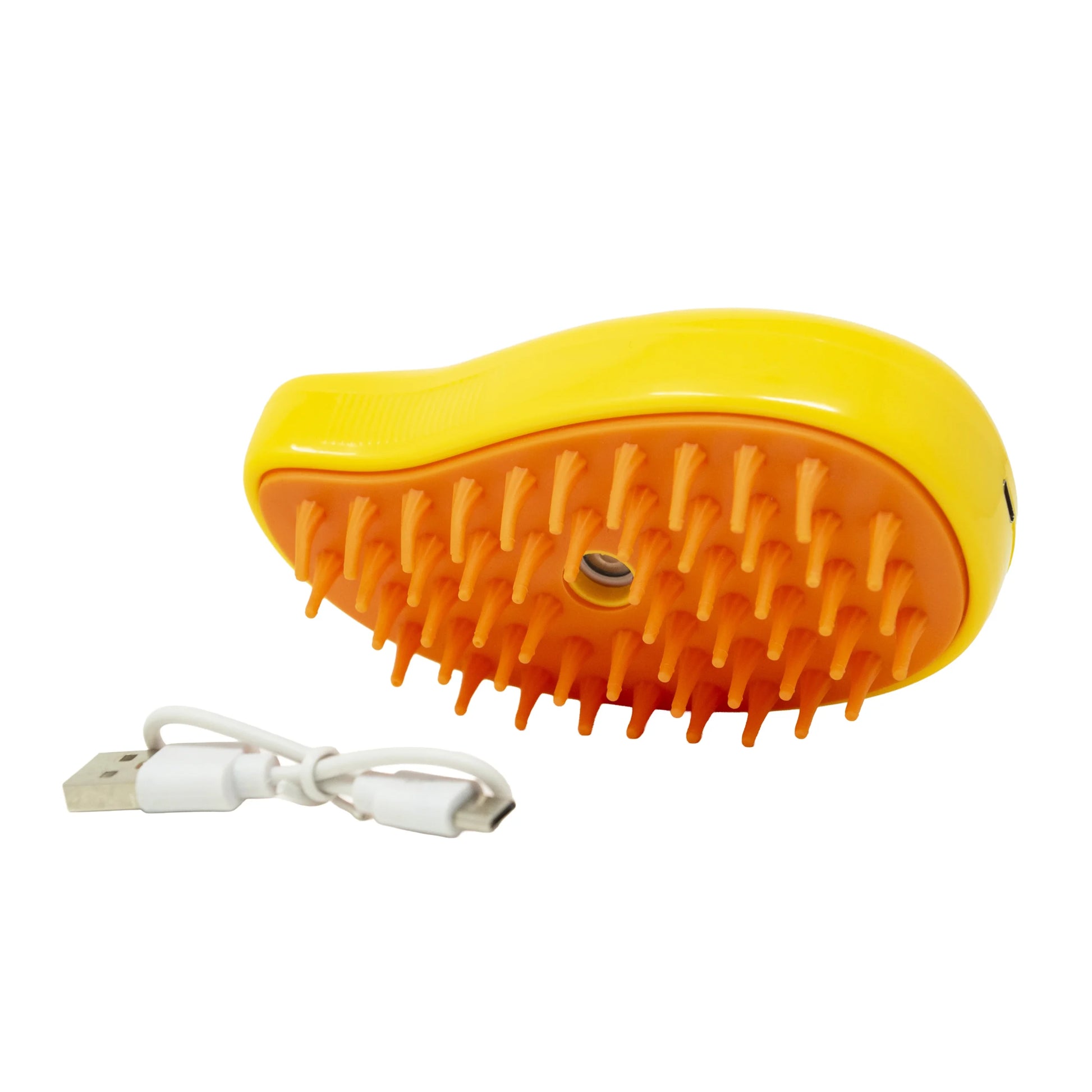 CoatGlo Mango Steam Brush - gentle silicone tips for sensitive pet skin