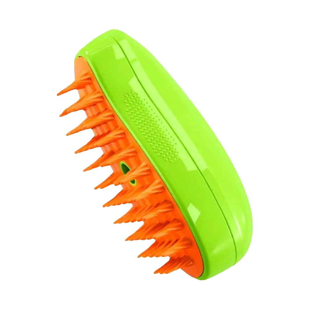 CoatGlo Mango Steam Brush - foldable travel pet grooming brush