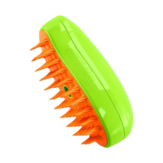 CoatGlo Mango Steam Brush - foldable travel pet grooming brush